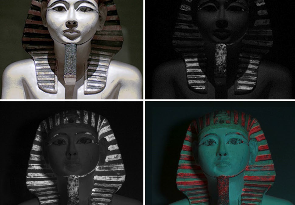 Real‑time identification and visualization of Egyptian blue usingmodified night vision goggles